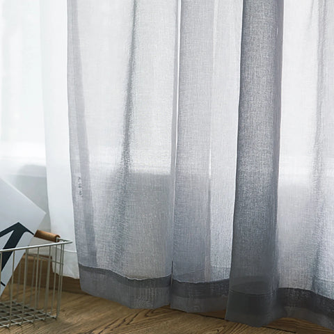 Modern Nordic Sheer Tulle Window Curtains Solid White Gray Black Screening Voile Drapes Living Room Home Decor Furniture Cover