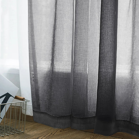 Modern Nordic Sheer Tulle Window Curtains Solid White Gray Black Screening Voile Drapes Living Room Home Decor Furniture Cover