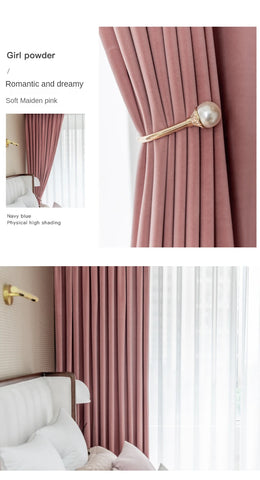 Modern Beige Velvet Curtains for Living Dining Room Bedroom Australian Cashmere Blackout Custom Door Window Drape Room Decor