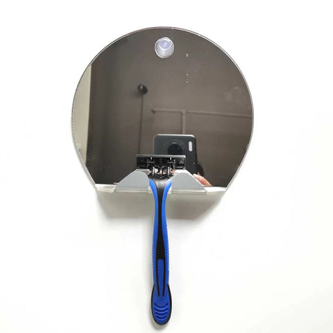 Portable Unbreakable Anti-fog Shower Mirror for Shaving Razor Hook Holder Suction Cup to Washroom Wall Fog Free Travel Mirror