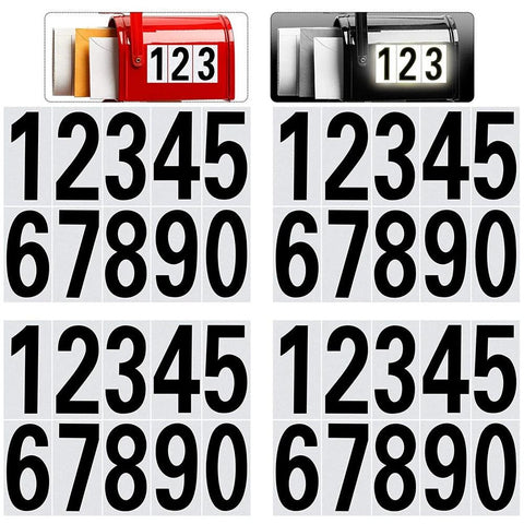 40Pcs Car or House Door Street Address Mailbox Number Digits Numeral Car Room Gate Vinyl Decal Reflective Stickers White Black