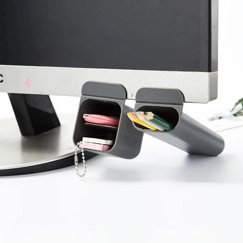 Creative DIY Computer Monitors Screen Pasteable Pen Pencil Holder Desktop Accessories Bag Desk Organizers Containers Storage Bag