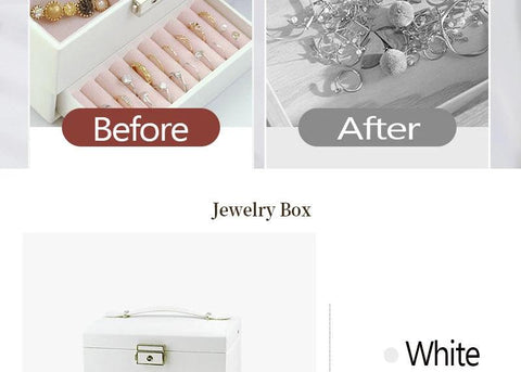 Jewelry Box Portable Necklace Earrings Display Rings Holder Jewelry Organizer Packaging PU Leather Storage Gift For Woman