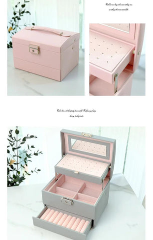 Jewelry Box Portable Necklace Earrings Display Rings Holder Jewelry Organizer Packaging PU Leather Storage Gift For Woman