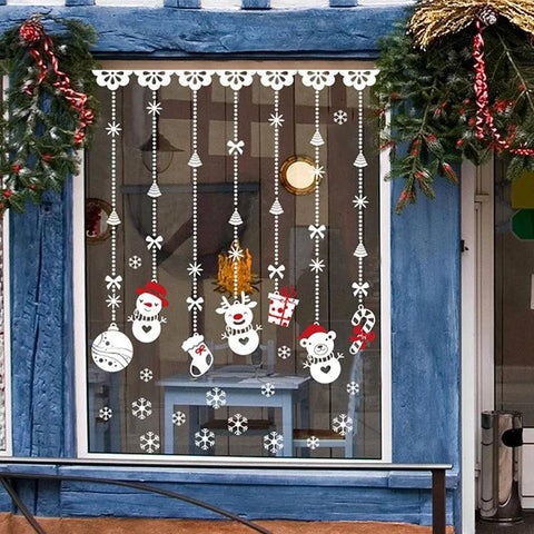 Merry Christmas Decoration for Home 2025 Wall Window Sticker Ornaments Garland New Year Festoon Christmas Decoration Noel