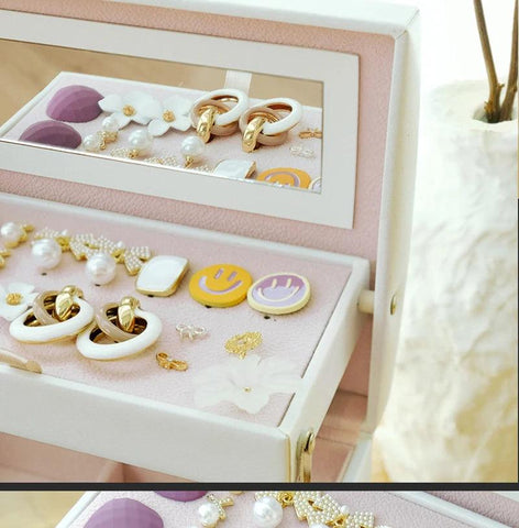 Jewelry Box Portable Necklace Earrings Display Rings Holder Jewelry Organizer Packaging PU Leather Storage Gift For Woman