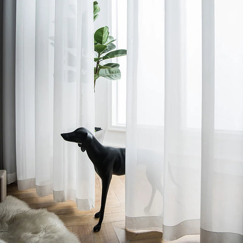 Top Quality Luxurious Chiffon White Sheer Curtains for Living Room Bedroom Window Voiles Tulle Curtain Big Size Custom Made