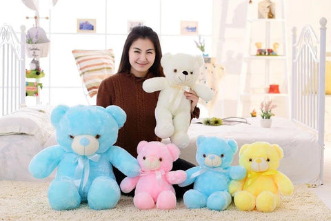 32-75CM Luminous Creative Light Up LED Teddy Bear Stuffed Animal Plush Toy Colorful Glowing Teddy Bear Christmas Gift for Kid