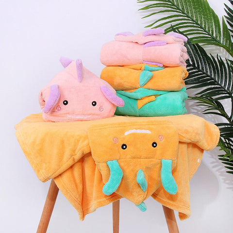 Cute Cartoon Cloak Melody Little Twin Stars Hooded Bath Towel Bathrobes Absorbent Towel Cloak Children&#39;s Coral Fleece Blanket