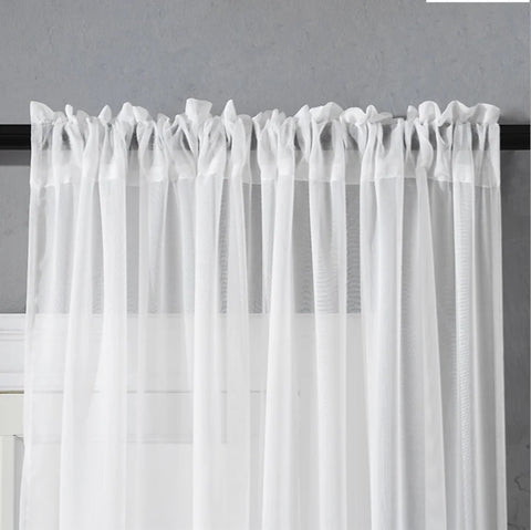 Modern Nordic Sheer Tulle Window Curtains Solid White Gray Black Screening Voile Drapes Living Room Home Decor Furniture Cover