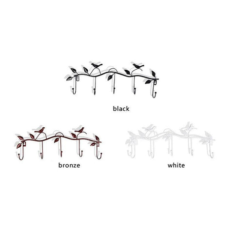 Birds Metal Wall Coat Rack and Hat Rack Multi-Function Mounted Hook Hangers For Livingroom Bedroom Decorative Hook Up floor