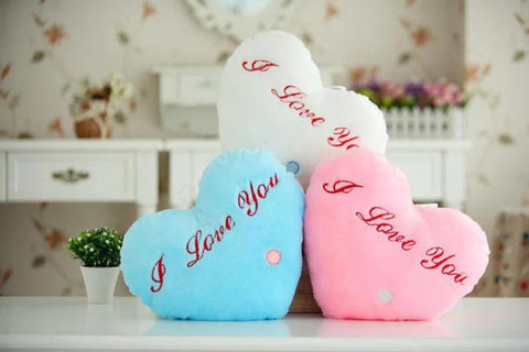 Luminous Pillow HeartCushion Colorful Glowing Pillow Plush Doll Led Light Toys Gift For Girl Kids Christmas Birthday