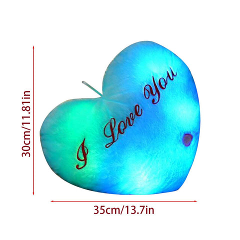 50cm Creative Light Up Led Heart Shaped Stuffed Plush Letter Lovers Colorful Glowing Gift For Girlfriend Pillow Valentine's Day