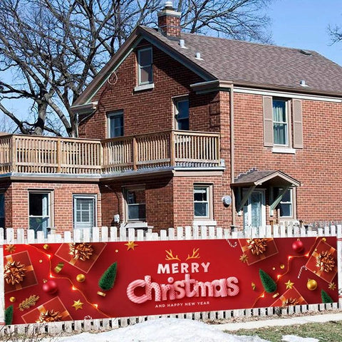 Christmas Outdoor Banner Flag Merry Christmas Decoration for Home 2024 Xmas Ornament Navidad Natal Noel Gift Happy New Year 2025