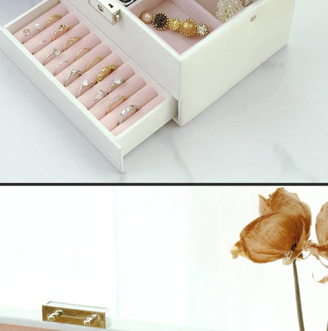 Jewelry Box Portable Necklace Earrings Display Rings Holder Jewelry Organizer Packaging PU Leather Storage Gift For Woman