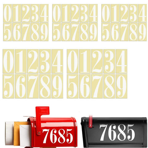 40Pcs Car or House Door Street Address Mailbox Number Digits Numeral Car Room Gate Vinyl Decal Reflective Stickers White Black