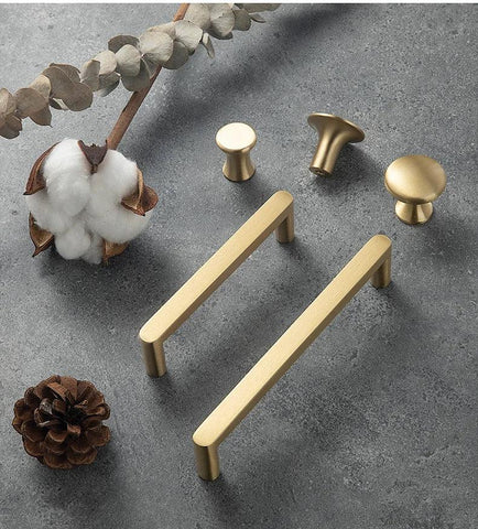 Cabinet Handle Drawer Wardrobe Pulls Solid Brass Cupboard Pull Dresser Knob Brass Furniture Long Handle Cocina Accesorio