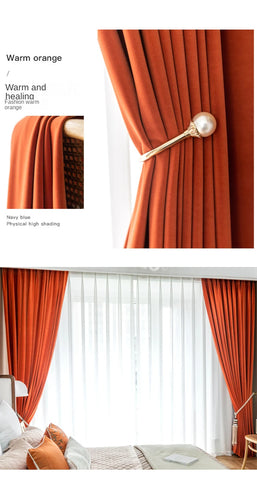 Modern Beige Velvet Curtains for Living Dining Room Bedroom Australian Cashmere Blackout Custom Door Window Drape Room Decor