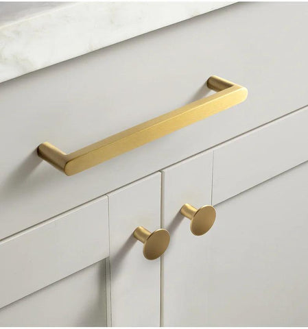 Cabinet Handle Drawer Wardrobe Pulls Solid Brass Cupboard Pull Dresser Knob Brass Furniture Long Handle Cocina Accesorio