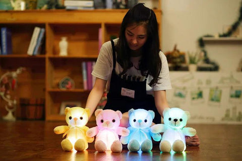 32-75CM Luminous Creative Light Up LED Teddy Bear Stuffed Animal Plush Toy Colorful Glowing Teddy Bear Christmas Gift for Kid