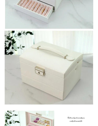 Jewelry Box Portable Necklace Earrings Display Rings Holder Jewelry Organizer Packaging PU Leather Storage Gift For Woman