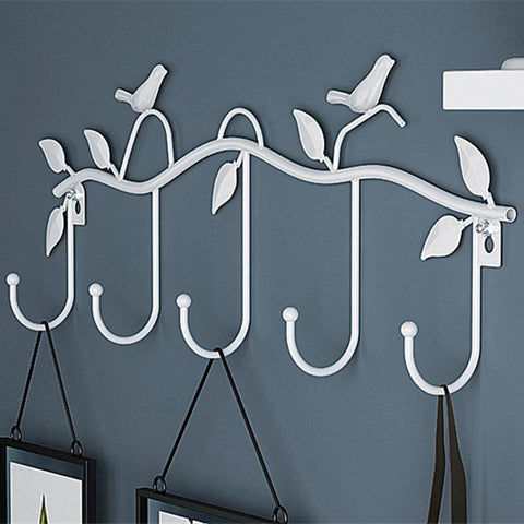 Birds Metal Wall Coat Rack and Hat Rack Multi-Function Mounted Hook Hangers For Livingroom Bedroom Decorative Hook Up floor