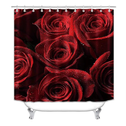 Waterproof Bathroom Shower Curtain Valentine's Day Gift Curtains Set Anti-skid Rugs Toilet Lid Cover Bath Mat