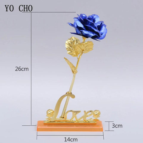 Plated Gold Rose Artificial Flower 24K Foil Rose Galaxy Box Birthday Valentine Mother's Day Christmas Creative Gift