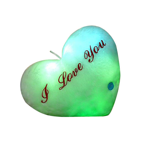 50cm Creative Light Up Led Heart Shaped Stuffed Plush Letter Lovers Colorful Glowing Gift For Girlfriend Pillow Valentine's Day