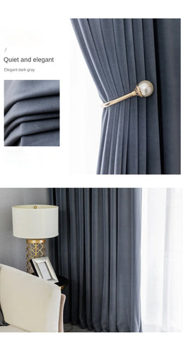 Modern Beige Velvet Curtains for Living Dining Room Bedroom Australian Cashmere Blackout Custom Door Window Drape Room Decor