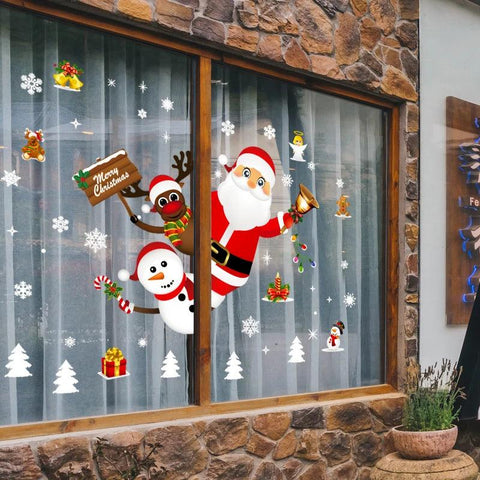 Merry Christmas Decoration for Home 2025 Wall Window Sticker Ornaments Garland New Year Festoon Christmas Decoration Noel