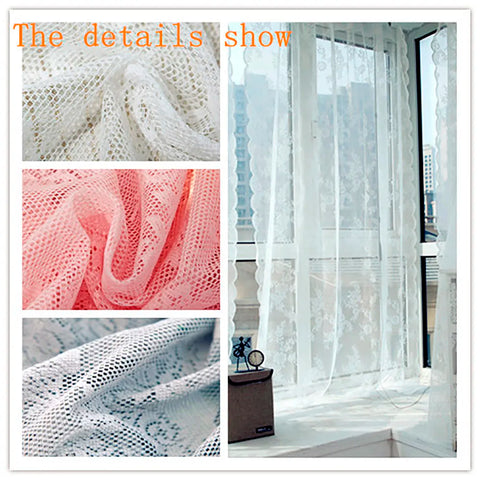 OUNEED Sheer Curtain Tulle Window Treatment Voile Drape Valance 1 Panel Fabric Warp Knit Double Lace Curtain Gray Pink White