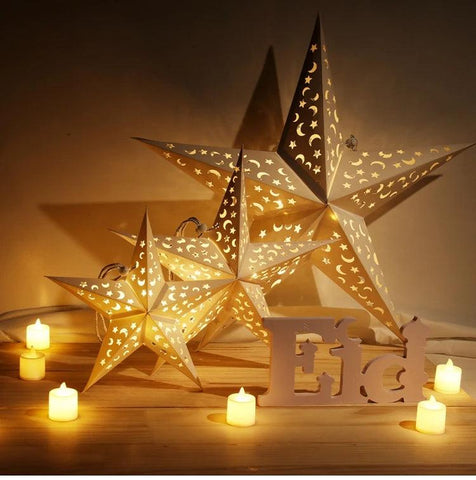 30-75cm Christmas Hollow Star Hanging Pendant Window Grille Christmas Decoration for Home 2024 Paper Lampshade Wedding Xmas Gift