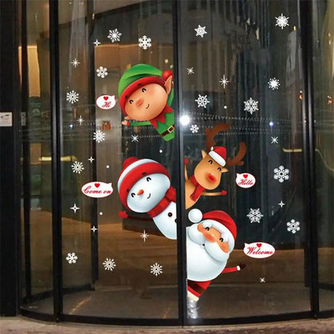 Merry Christmas Decoration for Home 2025 Wall Window Sticker Ornaments Garland New Year Festoon Christmas Decoration Noel