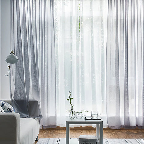 Modern Nordic Sheer Tulle Window Curtains Solid White Gray Black Screening Voile Drapes Living Room Home Decor Furniture Cover