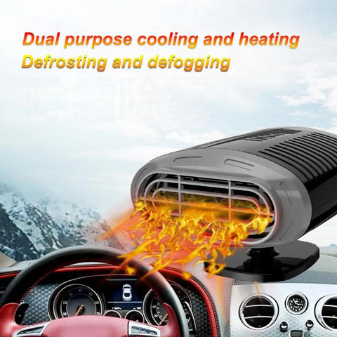 Car Heater 12V/24V Portable 360 Degree Adjustable Electric Car Heater Cooling Fan Air Purifier Windscreen Defogging Defroster