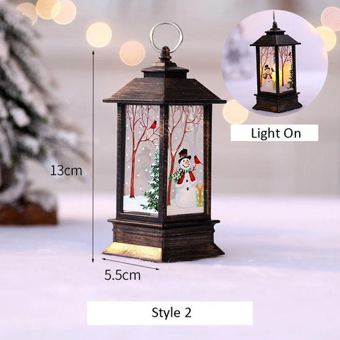 Santa Claus Snowman Lantern Light Merry Christmas Decoration For Home Christmas Tree Ornament Xmas Gifts Navidad 2024 New Year