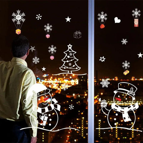 Merry Christmas Decoration for Home 2025 Wall Window Sticker Ornaments Garland New Year Festoon Christmas Decoration Noel