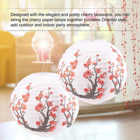 6 Pack 12Inch Flowers Paper Lantern White Round Chinese Japanese Paper Lamp for Home Wedding Decoration