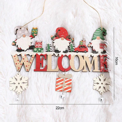 Gnome Santa Claus Wooden Hanging Ornaments 2024 Merry Christmas Decorations for Home Door Xmas Tree Pendants Navidad New Year