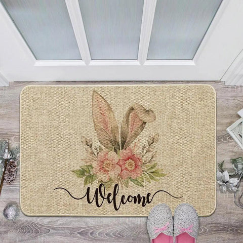 Easter Eggs Rabbit Home Bathroom Mat Anti-slip Absorbe Kitchen Living Room Carpet Entrance Floor Rug Home Decor Easter Decor