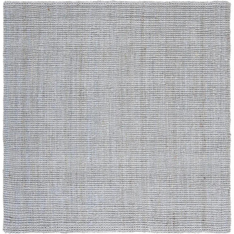 Natural Fiber Collection Area Rug - 7' Square, Light Grey, Handmade Farmhouse Jute, Ideal for High Traffic Areas