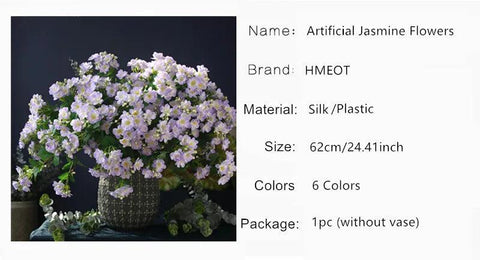 Jasmine Artificial Flowers Silk White Small Floral Christmas Home Office Decor Wedding Flower Arrangement Materials Photo Props