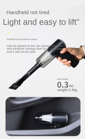 Mini Cyclone Portable High Power Wireless Car Vacuum Cleaner - Handheld Auto Vaccum for Car Cleaning with 9000pa Strong Suction