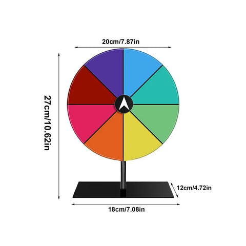 Prize Wheel 8 Slots Draw Spinnings Prize Lucky Wheel Of Fortune Game Color Roulette Wheel Stand Included Tabletop Prize Wheel