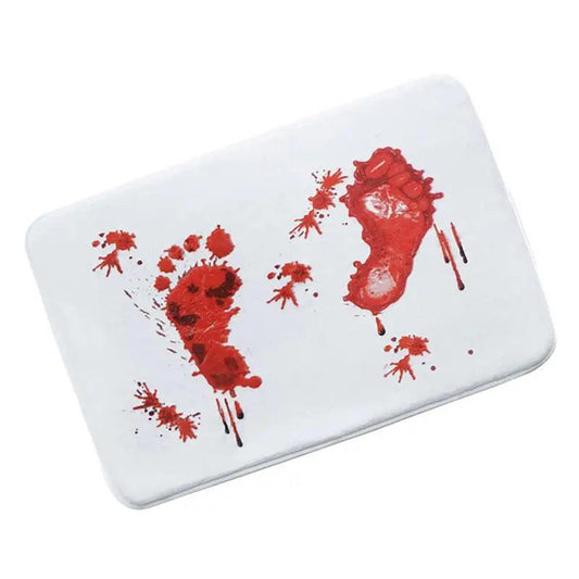 Halloween Blood Bathroom Carpet Quick Drying Footprints Halloween Decor Floor Rug With Anti-Slip Bottom Shower Mat Bloody