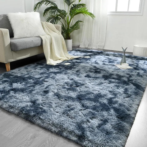 Feet Large Area Rugs, Tie-Dyed Light Grey Shaggy Rug Fluffy Throw Carpets, Ultra Soft Plush Modern Indoor Fuzzy Rugs