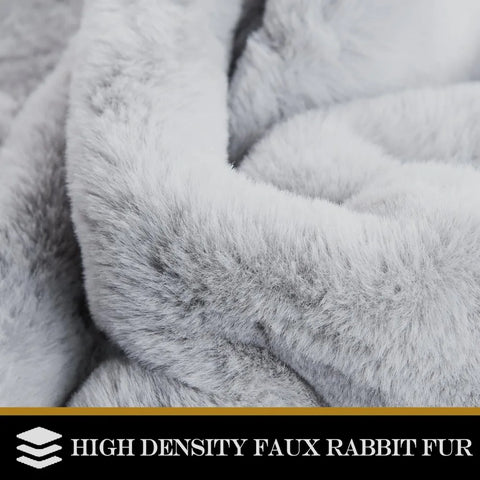 Fluffy Machine Washable Rug Grey Area Rug 3X5 Rug Soft Faux Rabbit Fur Rugs for Living Room Furry Shag Rugs Fluffy Carpet