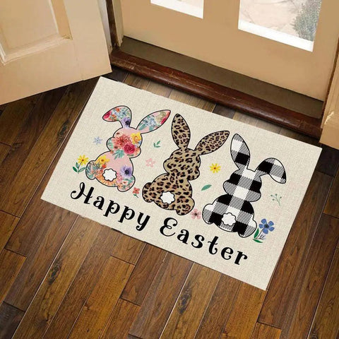 Easter Eggs Rabbit Home Bathroom Mat Anti-slip Absorbe Kitchen Living Room Carpet Entrance Floor Rug Home Decor Easter Decor