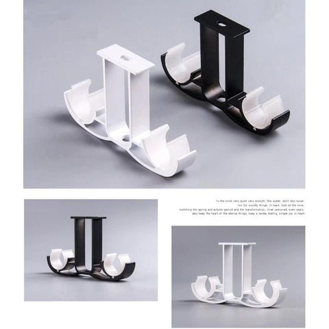 1pc Double Curtain Rod Brackets Window Hardware Holder Home Decor